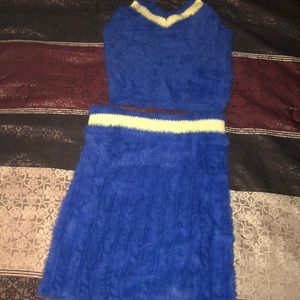 Fashion nova fuzzy two piece set
